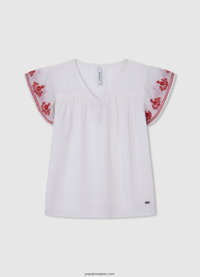 chica_blusa_con_bordado_gaulle_pepe_jeans_44jtz1423_blanco.jpg chica blusa con bordado gaulle Pepe Jeans 44JTZ1423 blanco - Imagen 1