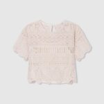 chica blusa crochet noelle Pepe Jeans 44JTZ1473 mousse