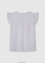 chica blusa hilary con detalles calados Pepe Jeans 44JTZ1472 mousse - Imagen 2