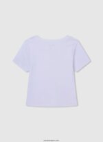 chica camisa de canalé con logo bordado Pepe Jeans 44JTZ1459 blanco - Imagen 2