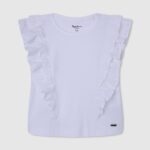 chica camiseta con doble volante Pepe Jeans 44JTZ1482 blanco