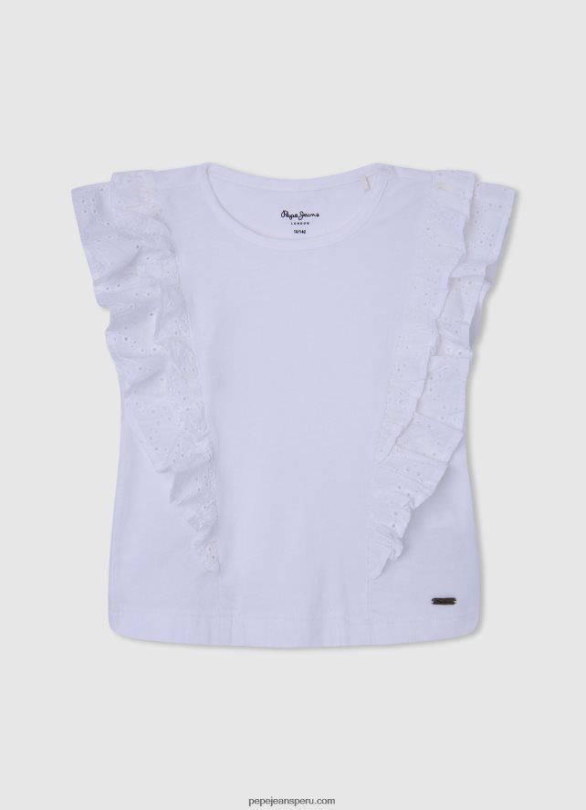chica_camiseta_con_doble_volante_pepe_jeans_44jtz1482_blanco.jpg chica camiseta con doble volante Pepe Jeans 44JTZ1482 blanco - Imagen 1