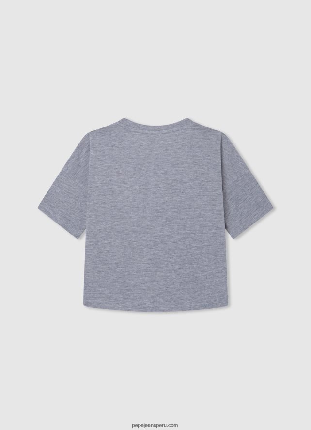chica camiseta con estampado de amor Pepe Jeans 44JTZ1445 gris marga - Imagen 2