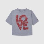chica camiseta con estampado de amor Pepe Jeans 44JTZ1445 gris marga