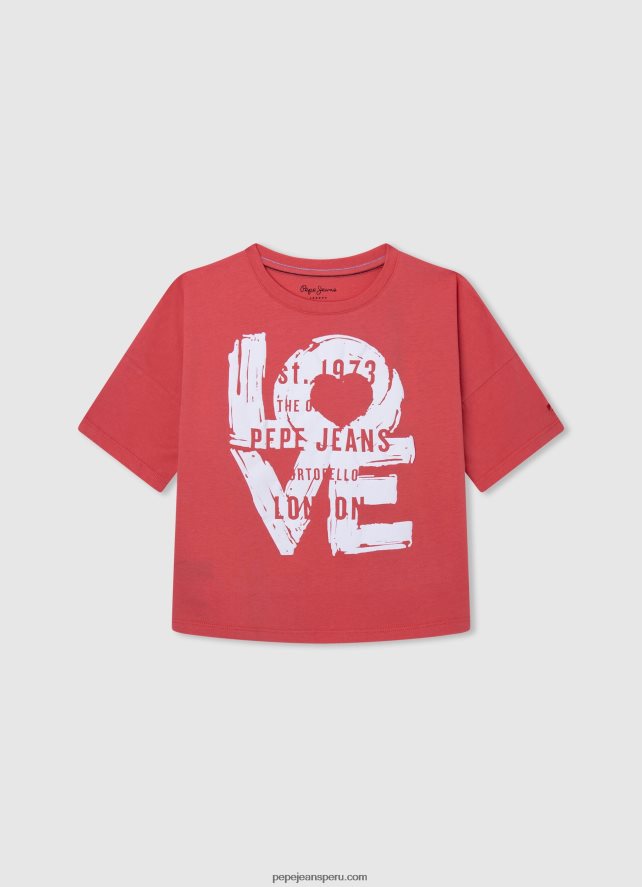 chica camiseta con estampado de amor Pepe Jeans 44JTZ1445 gris marga - Imagen 3