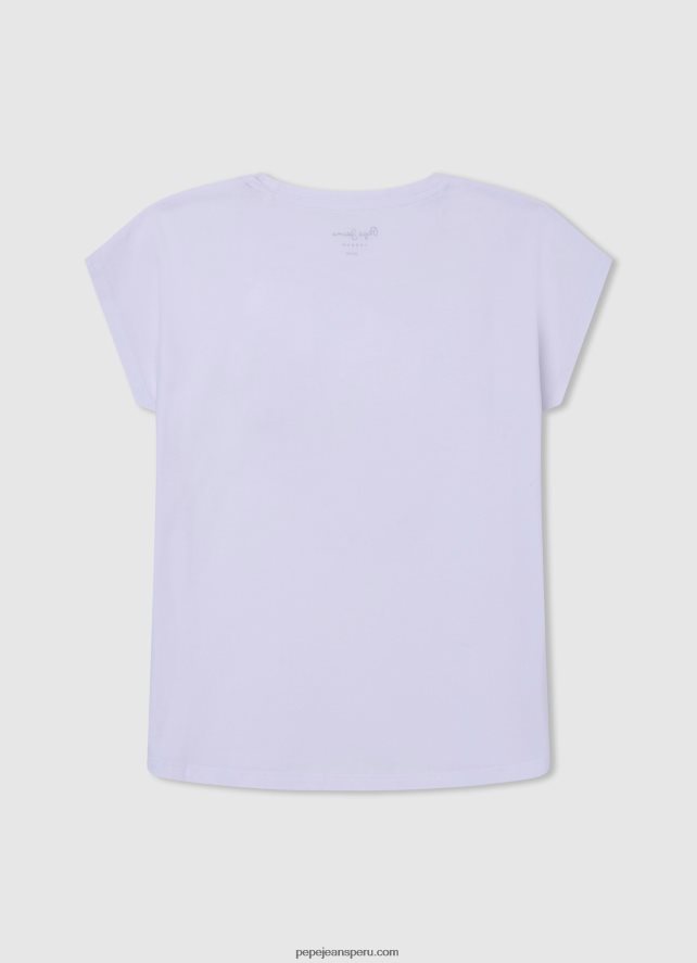 chica camiseta con estampado de corazones Pepe Jeans 44JTZ1426 blanco - Imagen 2