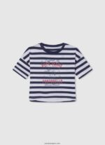 chica camiseta con estampado de rayas Pepe Jeans 44JTZ1467 océano