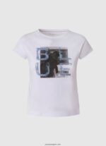 chica camiseta con estampado monocromático Pepe Jeans 44JTZ1453 blanco