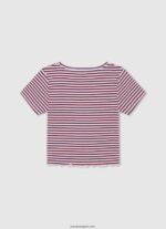 chica camiseta de canalé con estampado de rayas Pepe Jeans 44JTZ1466 océano - Imagen 2