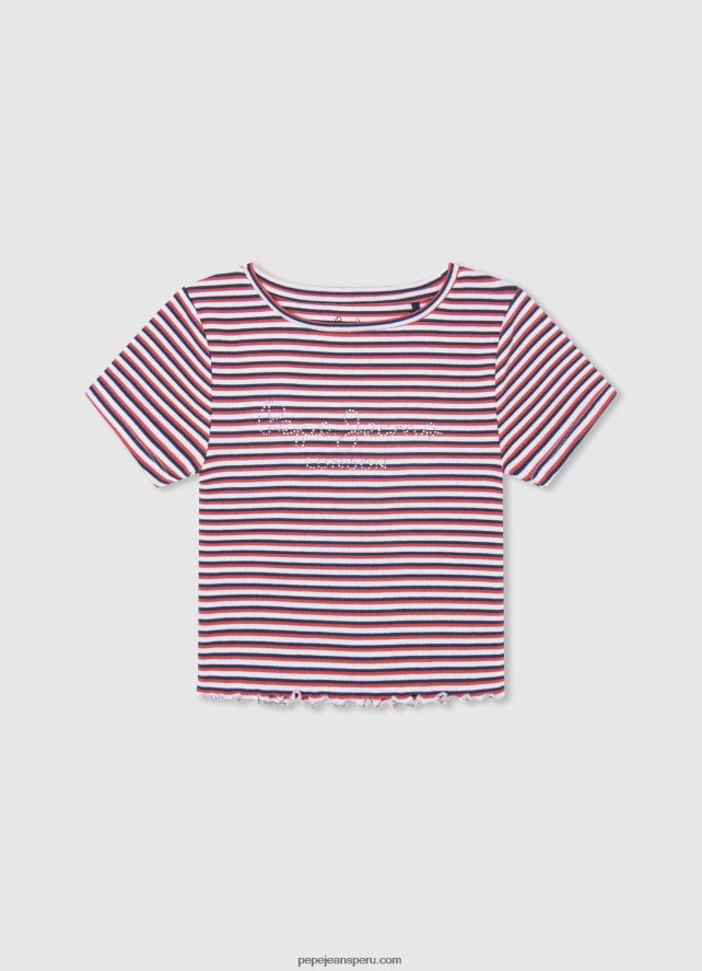 chica_camiseta_de_canale_con_estampado_de_rayas_pepe_jeans_44jtz1466_oceano.jpg chica camiseta de canalé con estampado de rayas Pepe Jeans 44JTZ1466 océano - Imagen 1