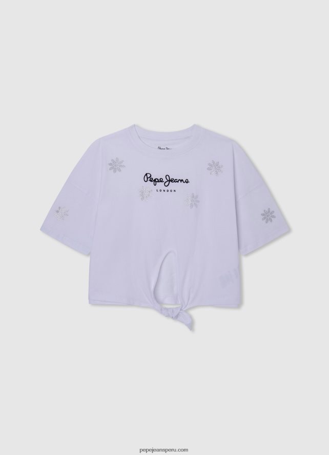 chica_camiseta_floral_con_strass_pepe_jeans_44jtz1475_blanco.jpg chica camiseta floral con strass Pepe Jeans 44JTZ1475 blanco - Imagen 1