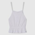 chica camiseta sin mangas con detalles calados Pepe Jeans 44JTZ1438 mousse