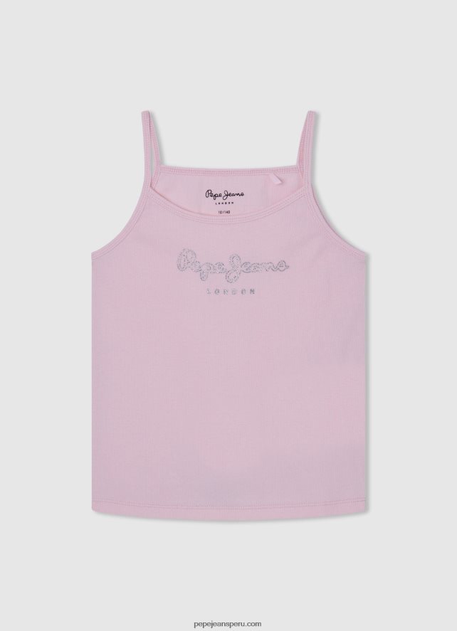 chica camiseta sin mangas con logo estampado Pepe Jeans 44JTZ1432 brillar - Imagen 4
