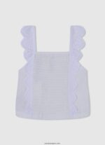 chica camiseta sin mangas con volantes Pepe Jeans 44JTZ1478 mousse - Imagen 2