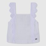 chica camiseta sin mangas con volantes Pepe Jeans 44JTZ1478 mousse