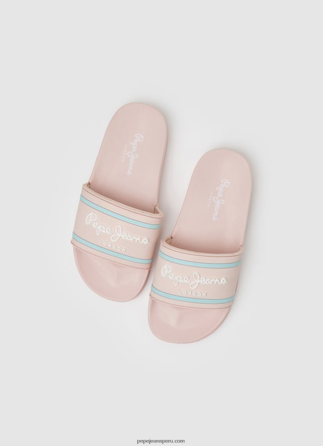 chica chanclas de playa con logo deslizante Pepe Jeans 44JTZ1347 Rosa claro - Imagen 2