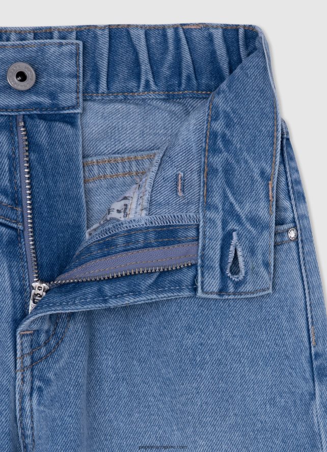 chica jeans bella de talle alto con corte globo Pepe Jeans 44JTZ1369 mezclilla - Imagen 3