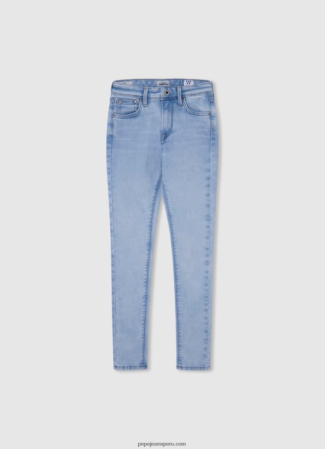 chica jeans pitillo con tiro alto y tiro alto Pepe Jeans 44JTZ1364 mezclilla - Imagen 1