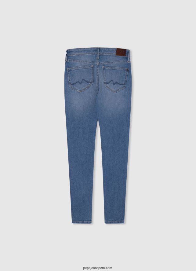 chica jeans pitillo con tiro alto y tiro alto Pepe Jeans 44JTZ1365 mezclilla - Imagen 2