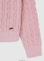 chica Jersey trenzado con cuello redondo Pepe Jeans 44JTZ1407 Rosa suave - Imagen 3