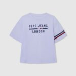 chica playera boxy con logo estampado Pepe Jeans 44JTZ1449 blanco