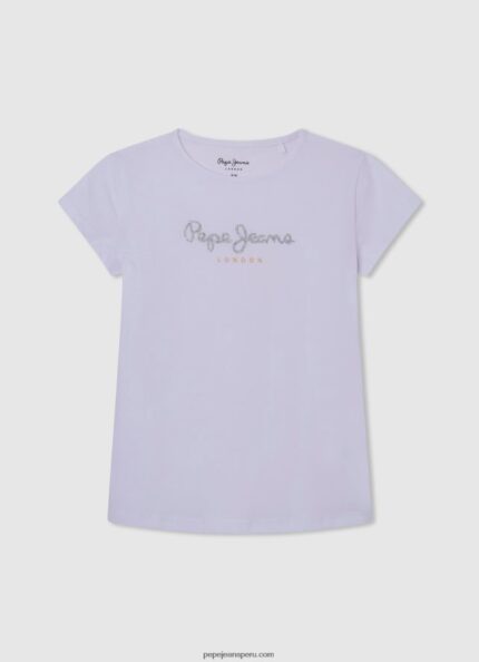 chica playera con logo brillante Pepe Jeans 44JTZ1458 blanco