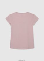 chica playera con logo brillante Pepe Jeans 44JTZ1464 Rosa suave - Imagen 2