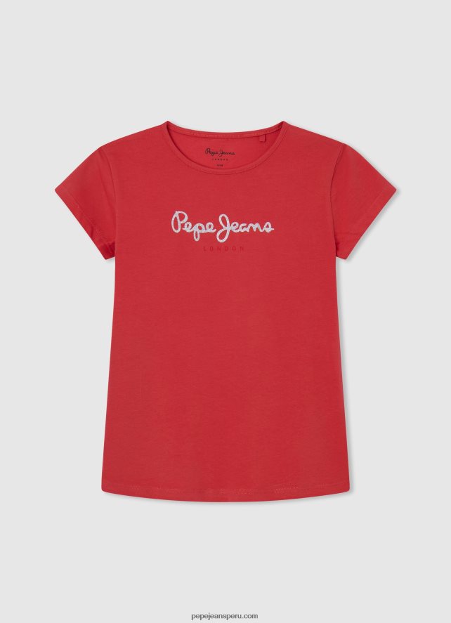 chica_playera_con_logo_brillante_pepe_jeans_44jtz1469_estudio_rojo.jpg chica playera con logo brillante Pepe Jeans 44JTZ1469 estudio rojo - Imagen 1