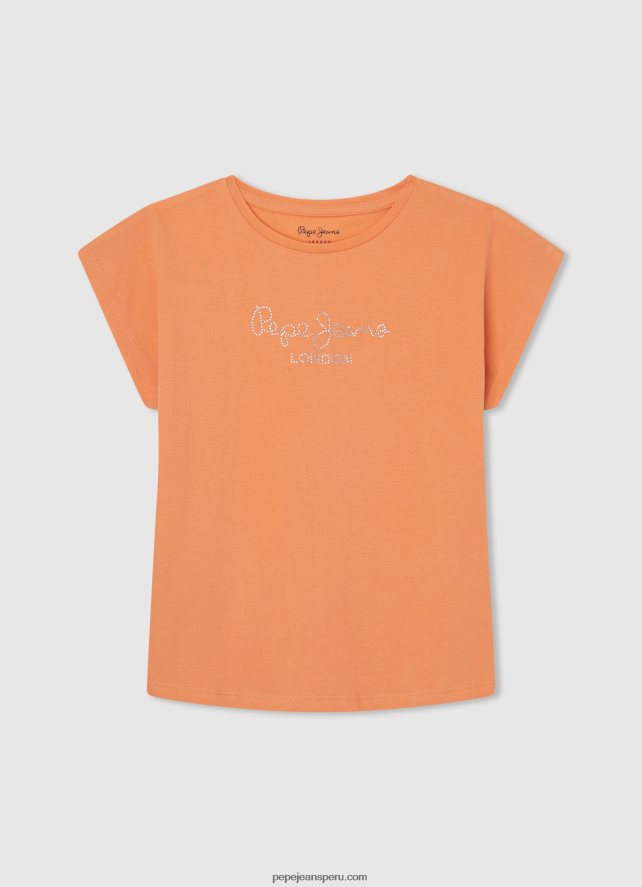 chica_playera_con_logo_de_strass_pepe_jeans_44jtz1451_durazno.jpg chica playera con logo de strass Pepe Jeans 44JTZ1451 durazno - Imagen 1