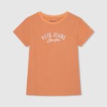 chica playera con logo estampado Pepe Jeans 44JTZ1454 durazno