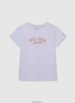chica playera con logo estampado Pepe Jeans 44JTZ1455 blanco
