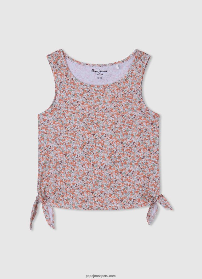 chica playera con manga sisa floral Pepe Jeans 44JTZ1435 durazno - Imagen 1