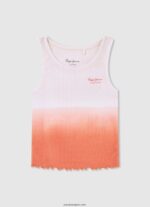 chica playera con manga sisa y diseño colour block Pepe Jeans 44JTZ1476 durazno