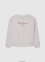 chica suéter con logo estampado Pepe Jeans 44JTZ1404 mousse