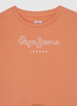 chica suéter con logo estampado Pepe Jeans 44JTZ1405 durazno - Imagen 3