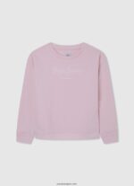 chica suéter con logo estampado Pepe Jeans 44JTZ1416 Rosa suave