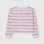 chica suéter con rayas desteñidas Pepe Jeans 44JTZ1409 Rosa suave