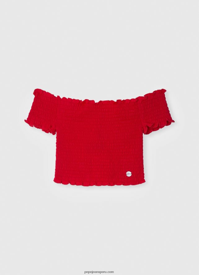 chica_top_fruncido_de_manga_corta_pepe_jeans_44jtz1424_rojo.jpg chica top fruncido de manga corta Pepe Jeans 44JTZ1424 rojo - Imagen 1