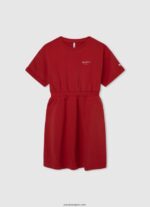 chica vestido corto con cuello redondo Pepe Jeans 44JTZ1390 estudio rojo