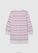 chica vestido corto con rayas degradadas Pepe Jeans 44JTZ1392 Rosa suave - Imagen 2