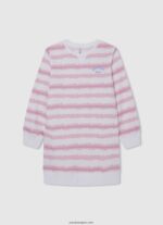 chica vestido corto con rayas degradadas Pepe Jeans 44JTZ1392 Rosa suave