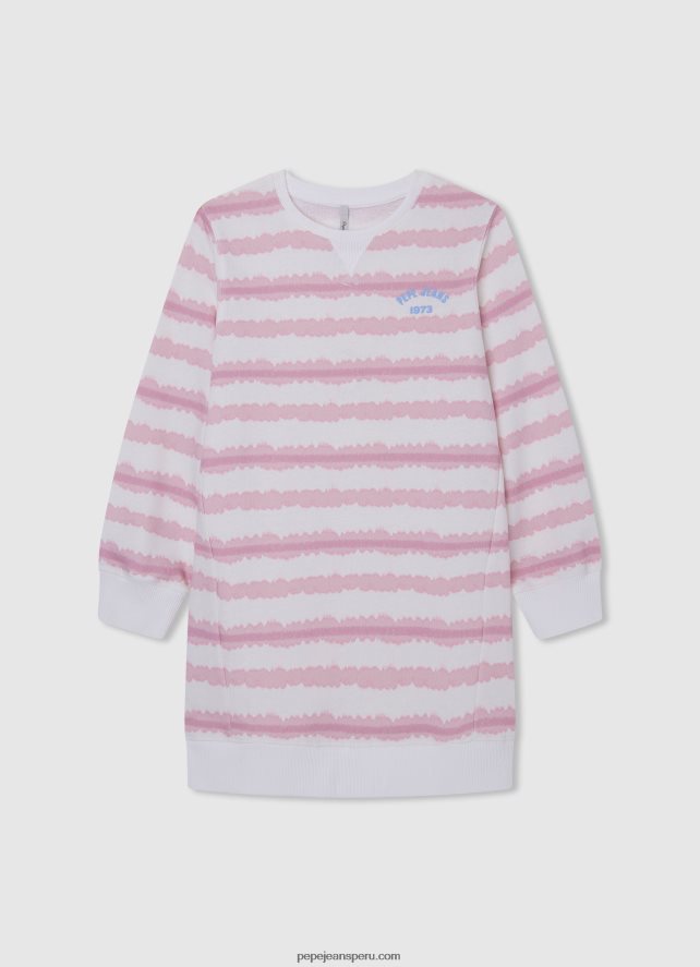 chica vestido corto con rayas degradadas Pepe Jeans 44JTZ1392 Rosa suave - Imagen 1