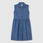 chica vestido de mezclilla con manga sisa Pepe Jeans 44JTZ1385 mezclilla