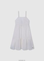 chica vestido romántico de algodón Pepe Jeans 44JTZ1398 mousse