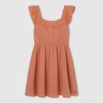 chica vestido skater con cuello redondo Pepe Jeans 44JTZ1401 durazno