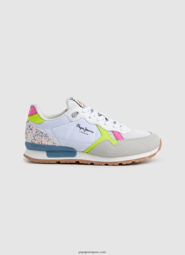 chica_zapatillas_brit_neon_combinadas_pepe_jeans_44jtz1316_blanco.jpg chica zapatillas brit neon combinadas Pepe Jeans 44JTZ1316 blanco - Imagen 1