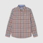 chico camisa de popelín de cuadros marrones Pepe Jeans 44JTZ1659 estudio rojo