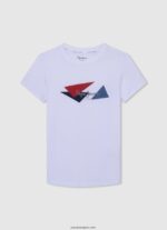 chico camiseta básica con logo Pepe Jeans 44JTZ1607 blanco - Imagen 4