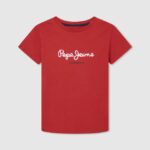 chico camiseta básica con logo Pepe Jeans 44JTZ1625 estudio rojo