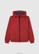 chico chaqueta cortavientos con capucha Pepe Jeans 44JTZ1564 estudio rojo
